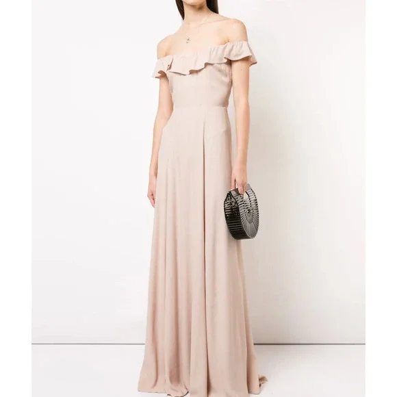 Reformation Verbena Maxi Dress Off Shoulder Sz 4 - Picture 11 of 11